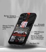 Porsche GT3RS 911 Red & Black Premium Glossy PhoneCase - Image 3