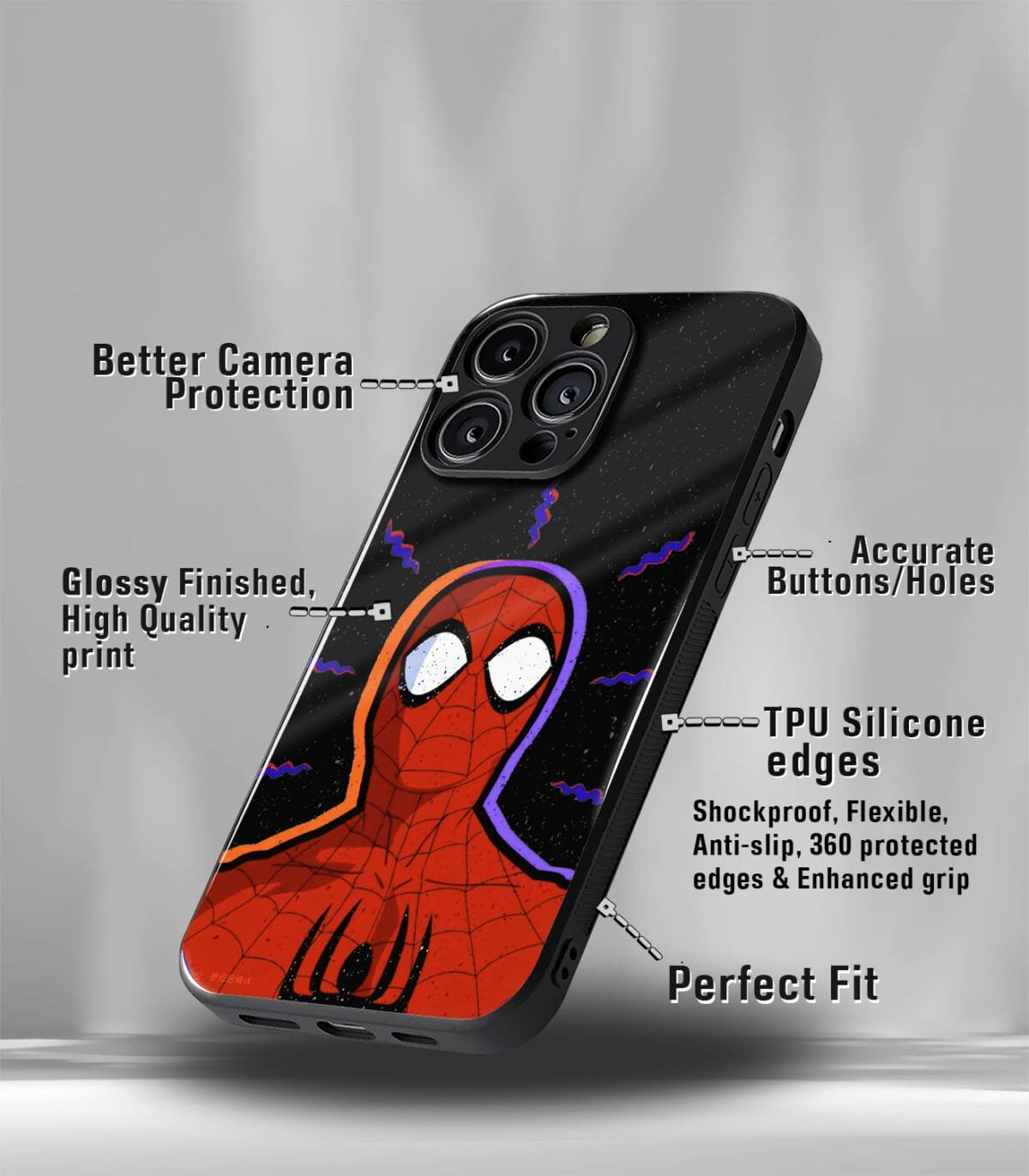 Spider face Premium Glossy PhoneCase - Image 3