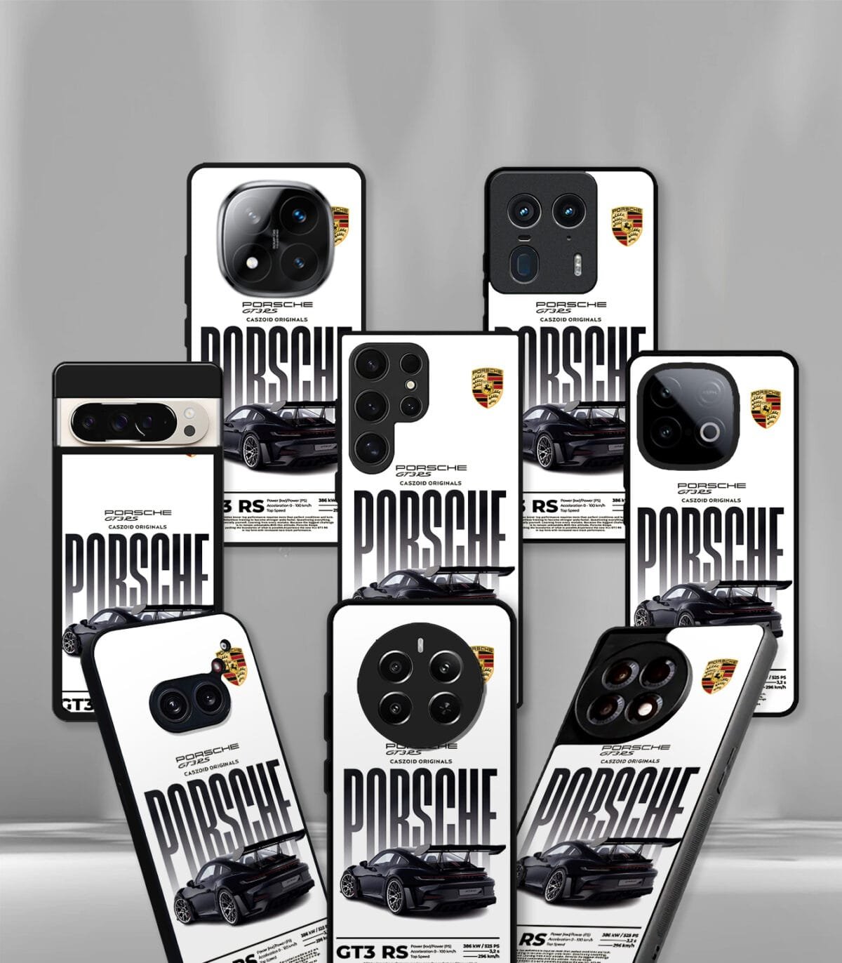 White Porsche Premium Glossy PhoneCase - Image 2