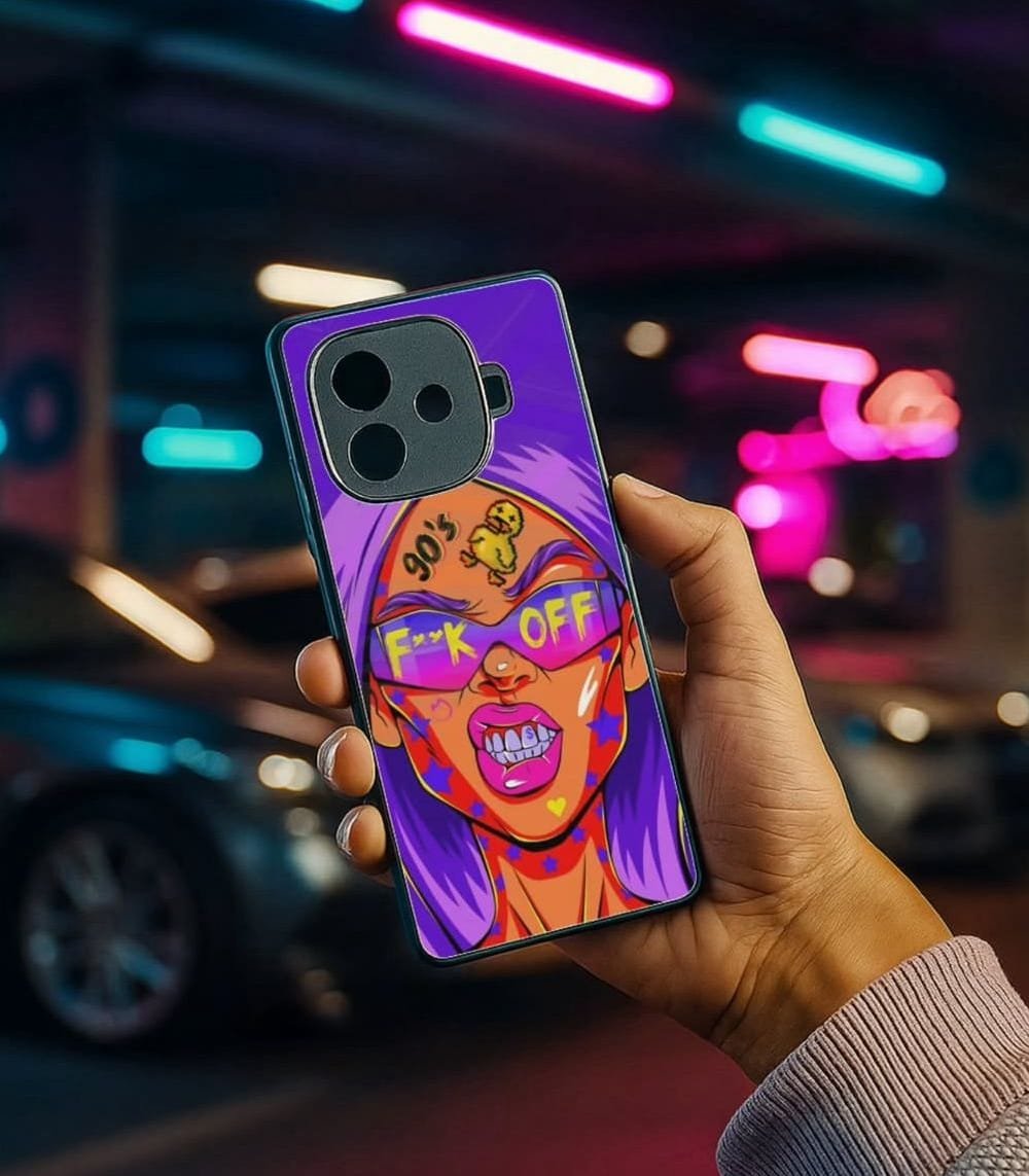 Ist me Fuck Off Trippy Lady Premium Glossy PhoneCase - Image 1