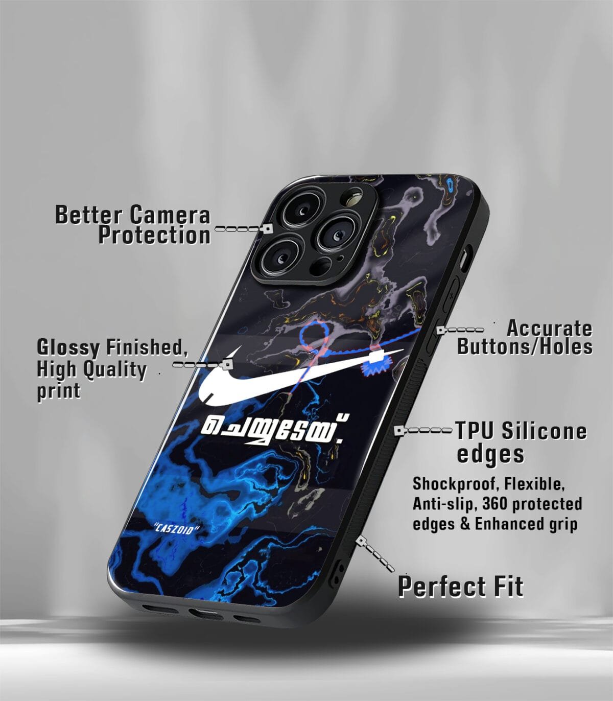 Cheyyadei Desi Mallu Branded Premium Glossy PhoneCase - Image 3