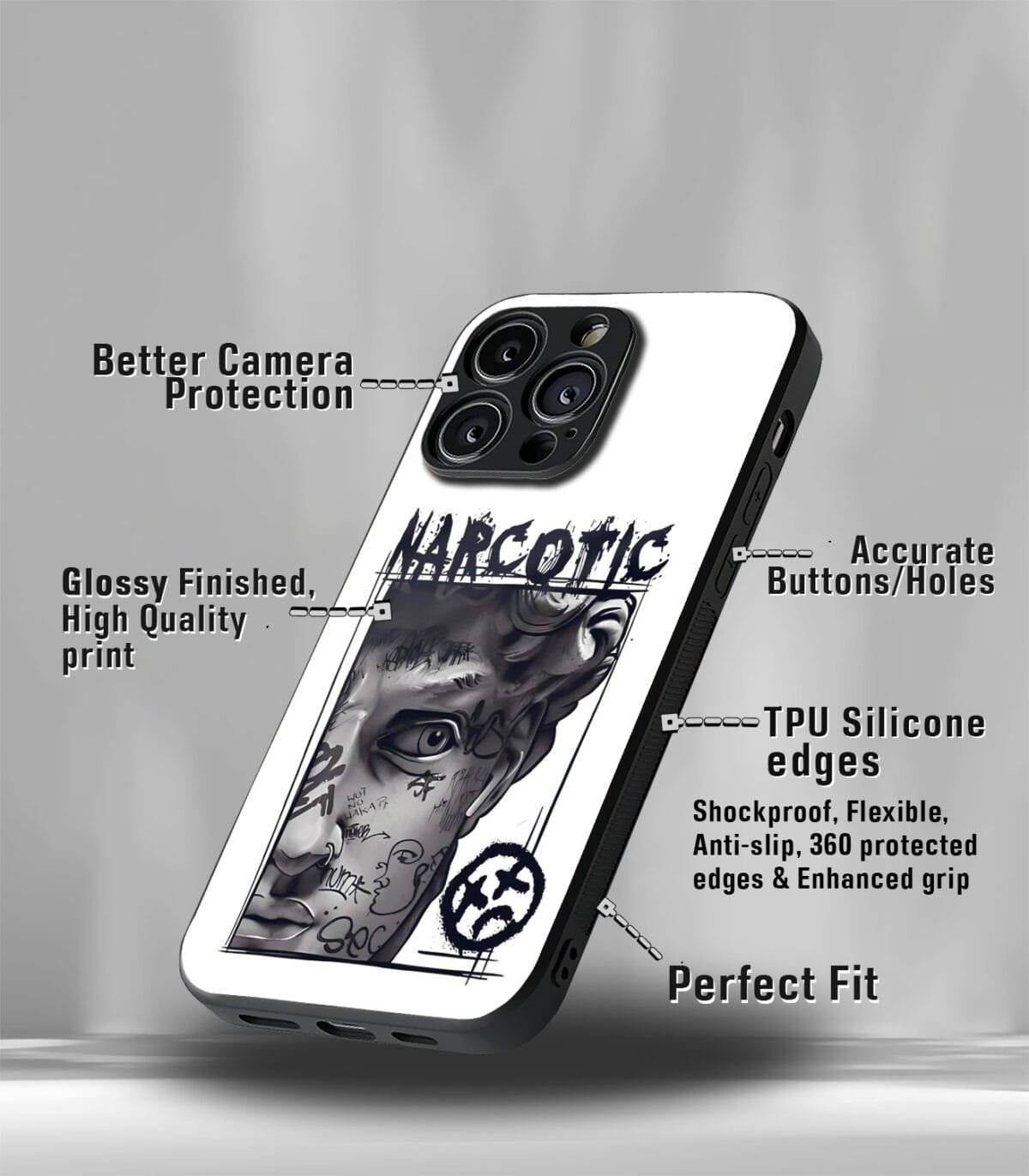 Psych Narcotic Face Premium Glossy PhoneCase - Image 3