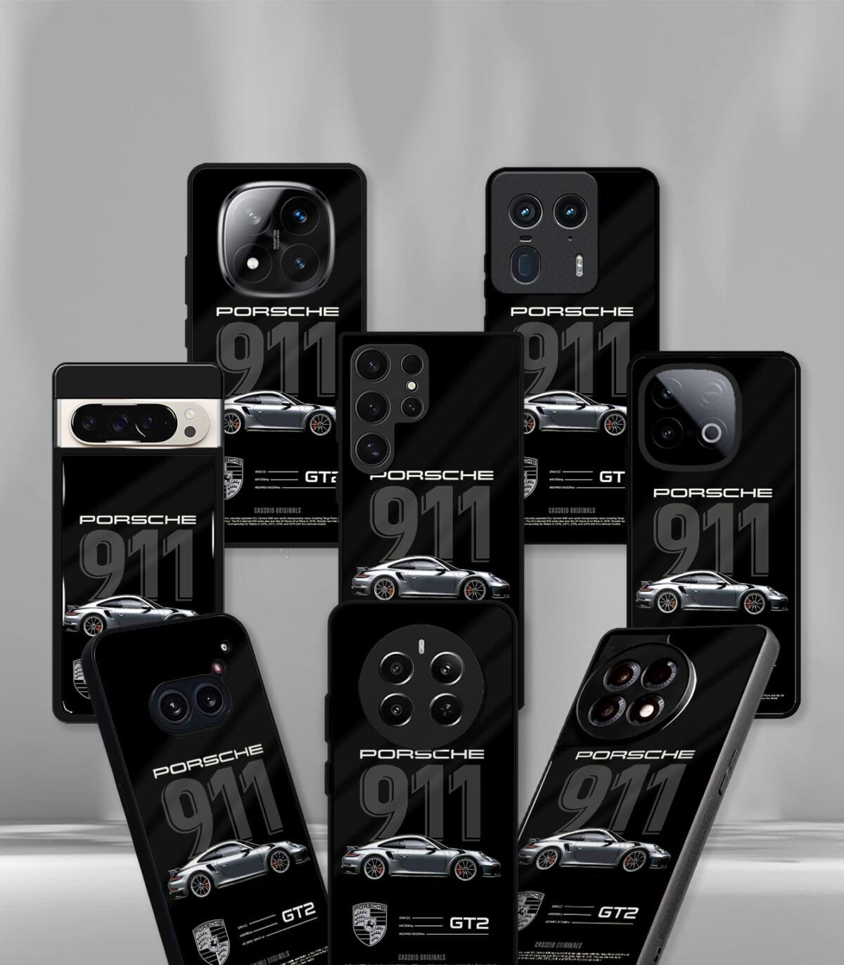 Black Royal 911 Porsche Premium Glossy PhoneCase - Image 2