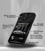 Black Royal 911 Porsche Premium Glossy PhoneCase - Image 3