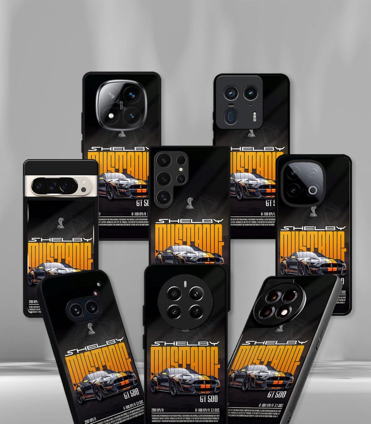 Black Shelby Mustang Premium Glossy PhoneCase - Image 2