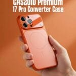 Caszoid Premium 17 Pro Cosmic Orange Converter Case for iPhone 13, 14, 15 & 16 Models