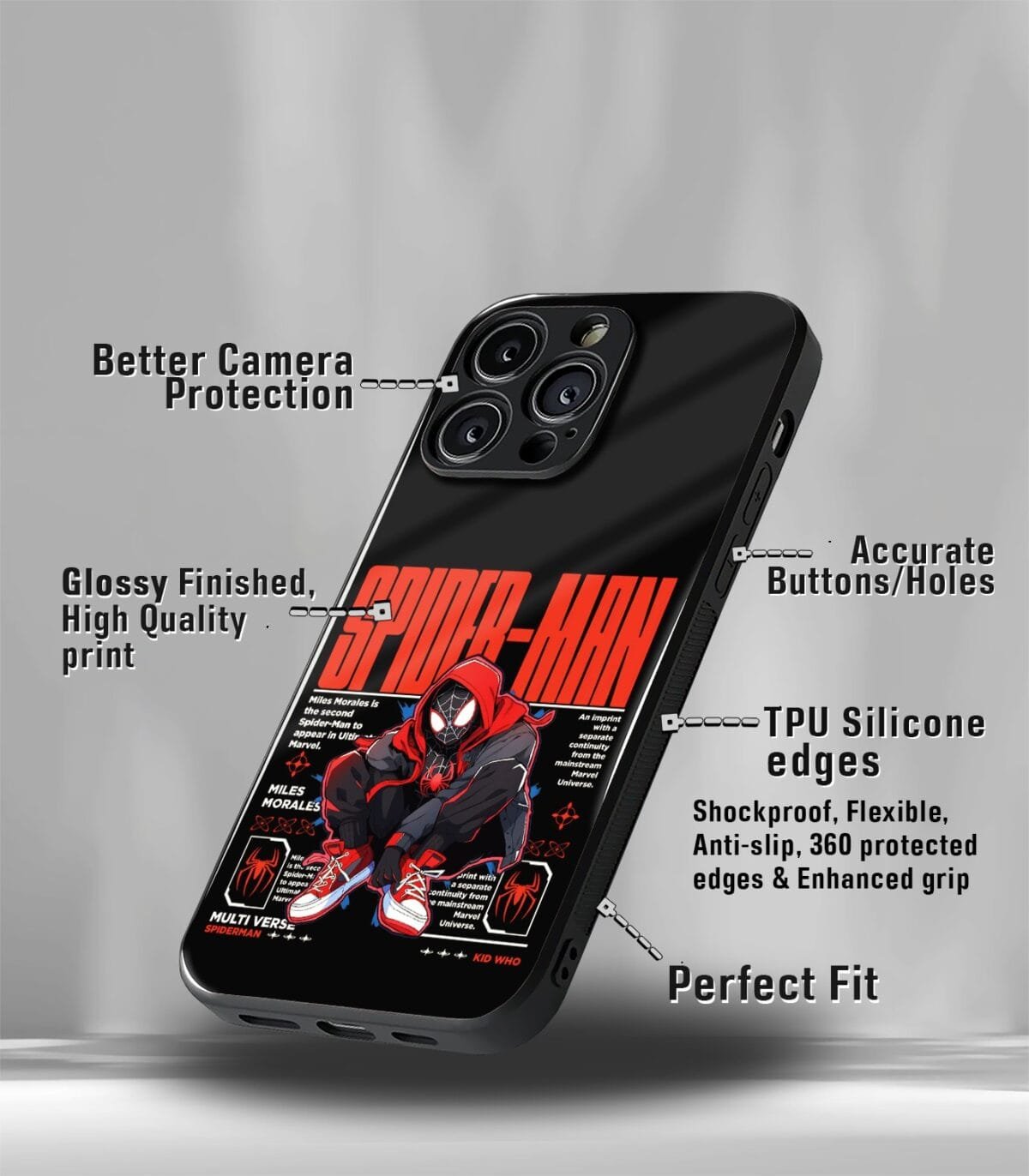 Spider Joy Premium Glossy Phone Case - Image 3