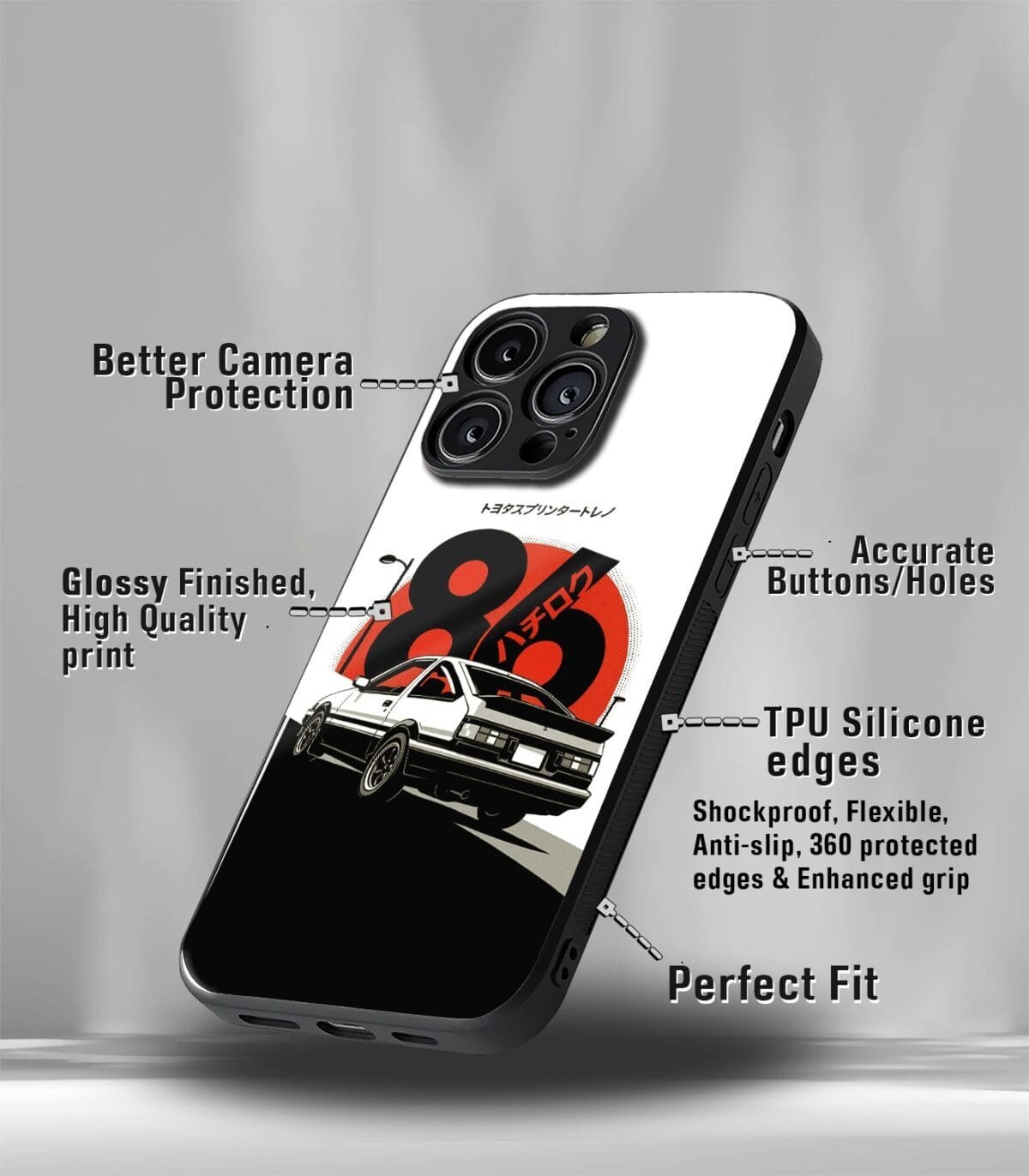 86 Super Car Premium Glossy Phone Case - Image 3
