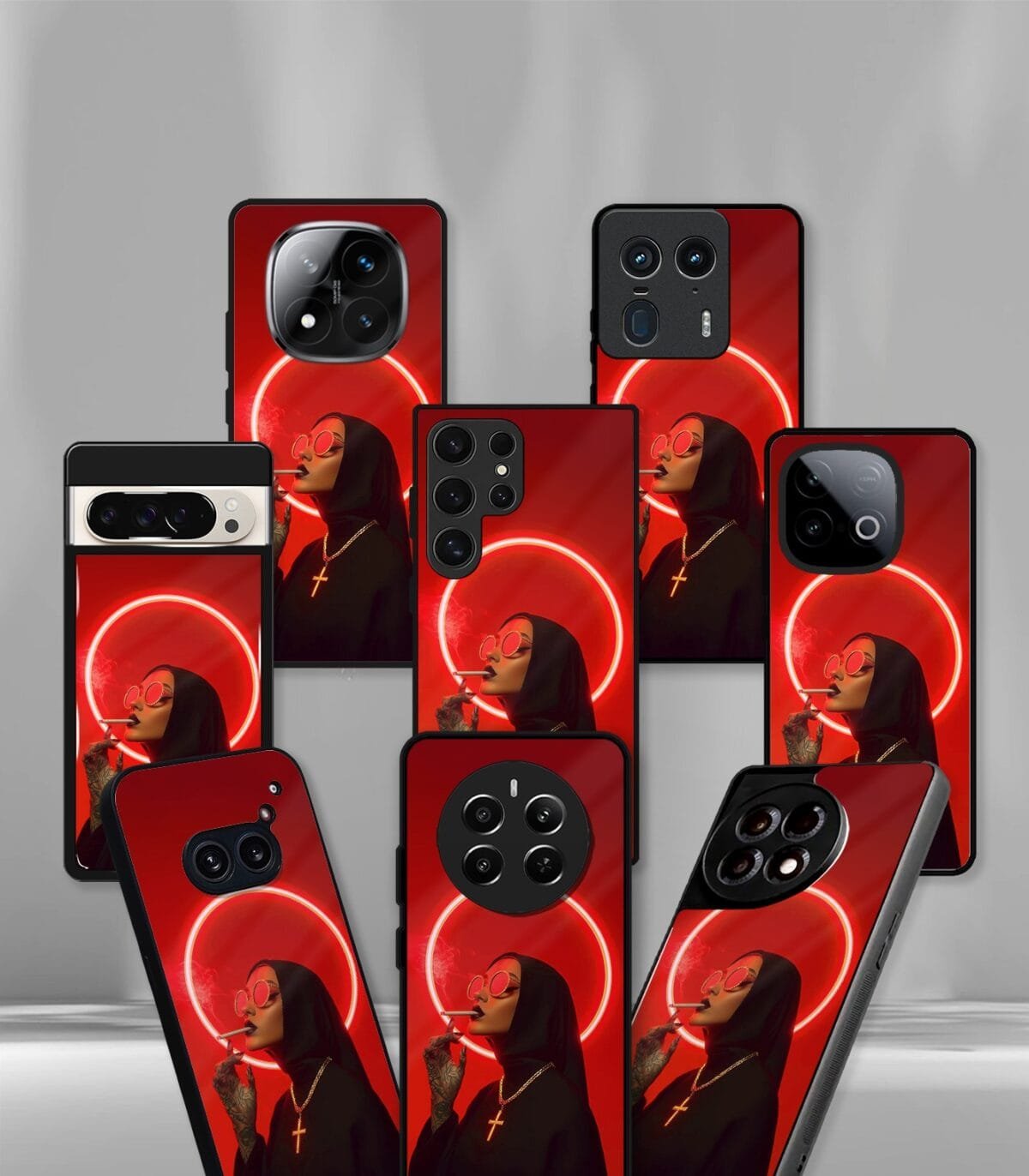 The Trippy Nun Premium Glossy Phone Case - Image 2