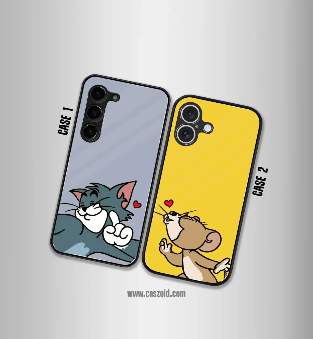 Kissing with Love Tom & Jerry Premium Glossy Couple Combo Cases - Image 2