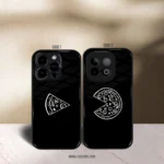 Shared Pizza with Love Premium Glossy Couple Combo Cases