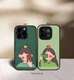 Cute Selfie Couples Premium Glossy Couple Combo Cases